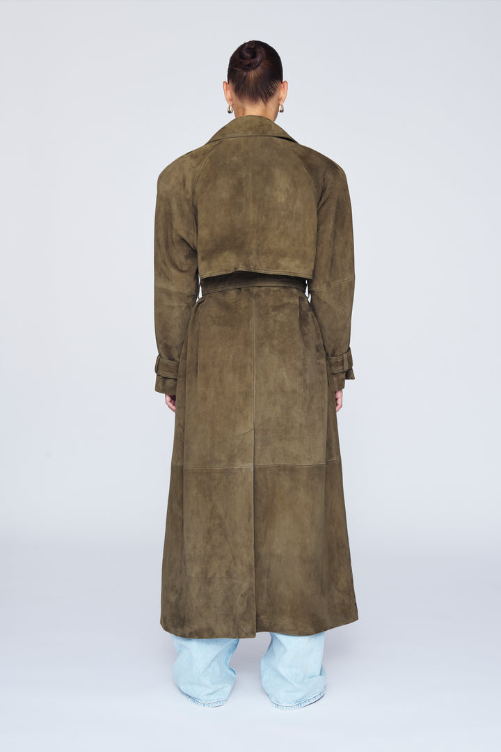 Corrin Suede Trench Coat