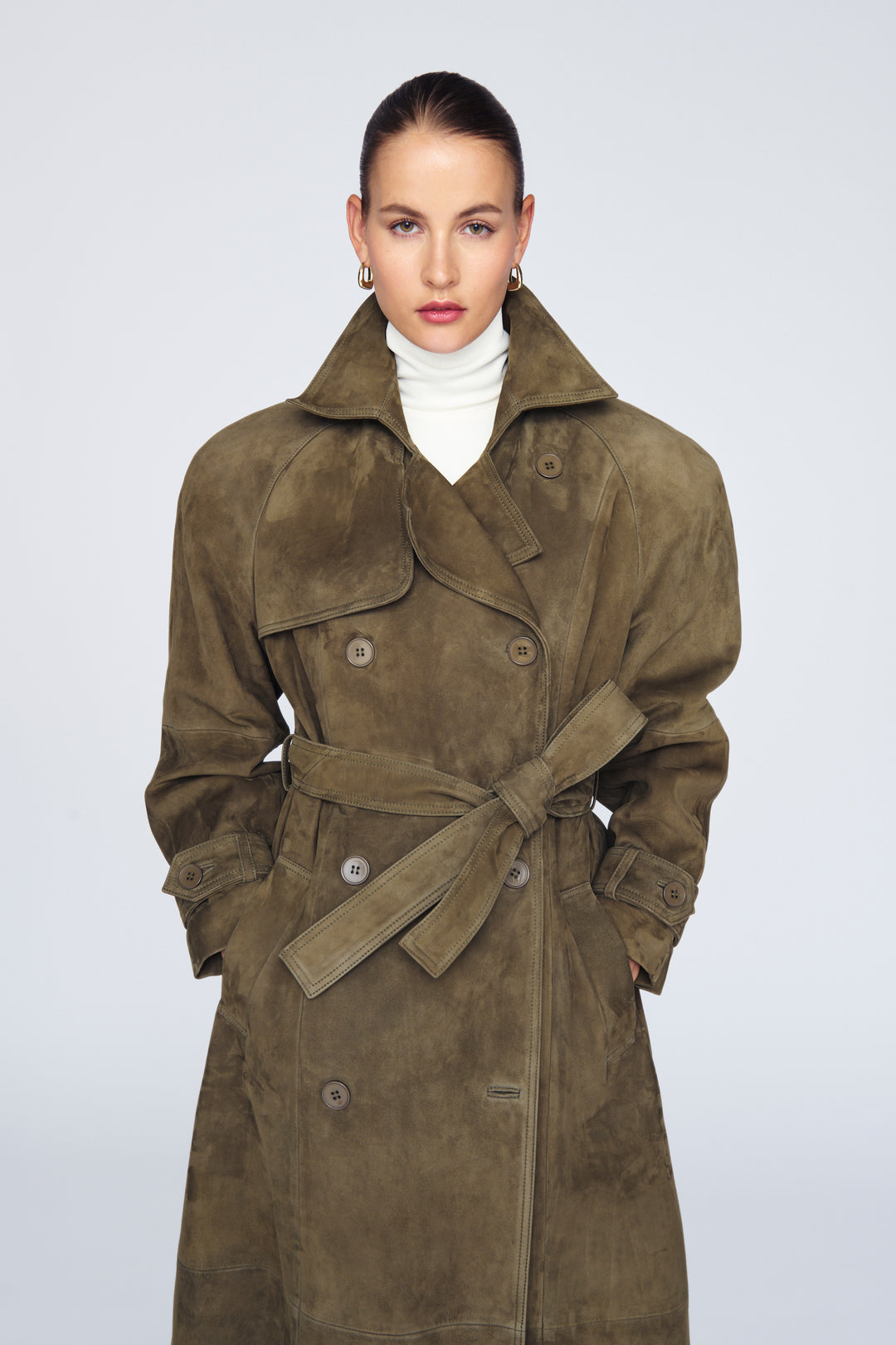 Corrin Suede Trench Coat