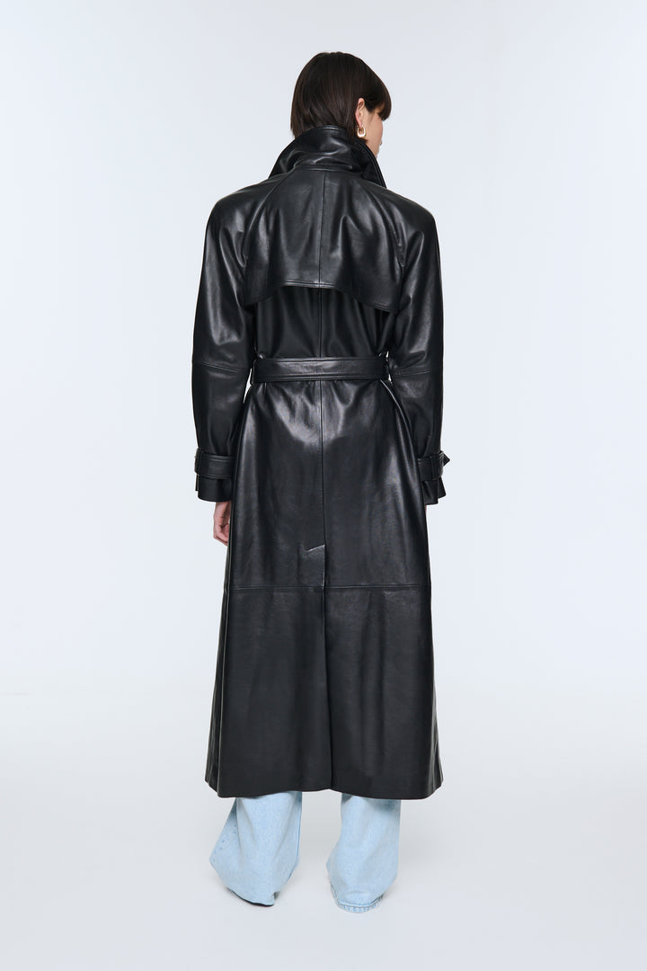 Corrin Leather Trench Coat