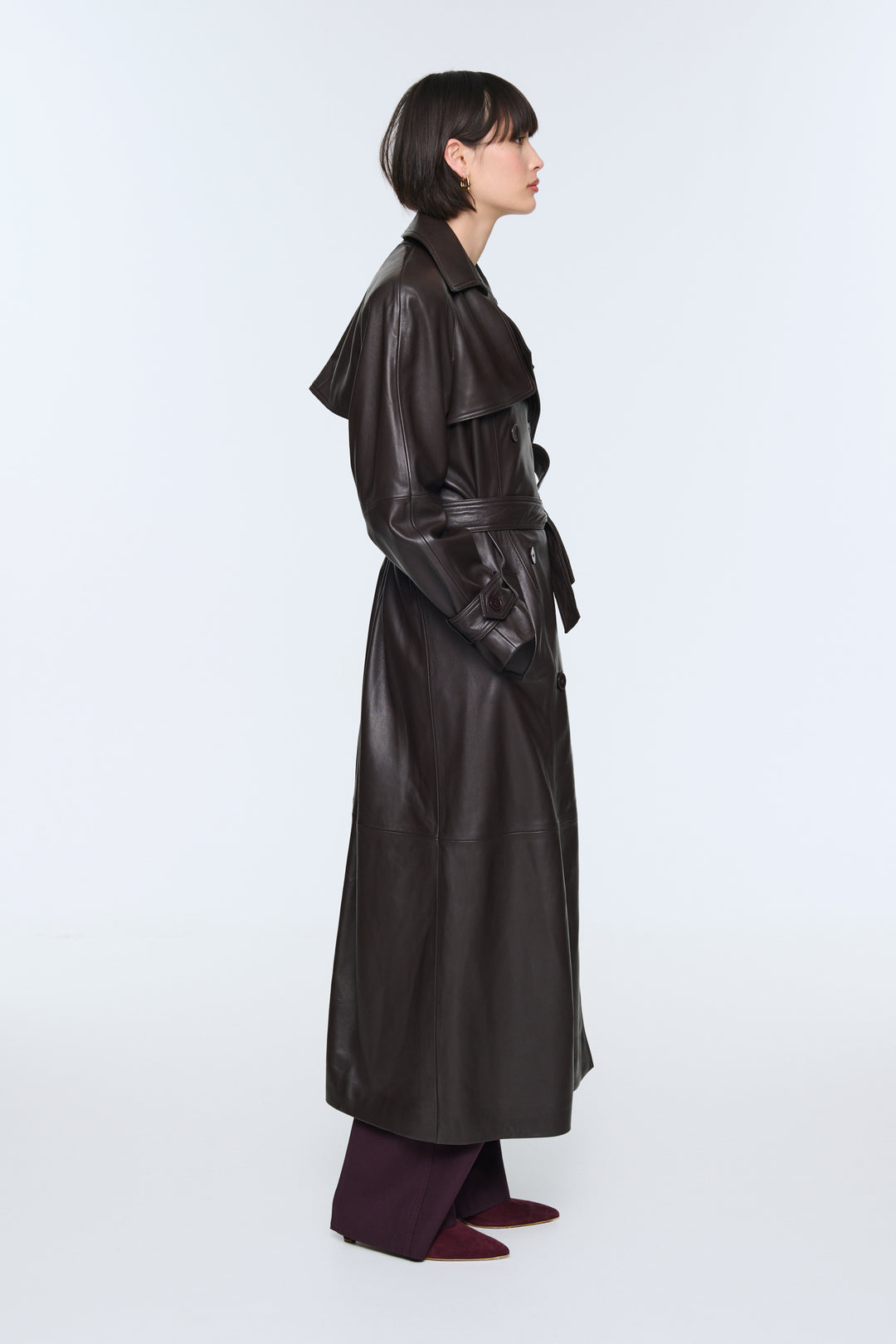 Corrin Leather Trench Coat