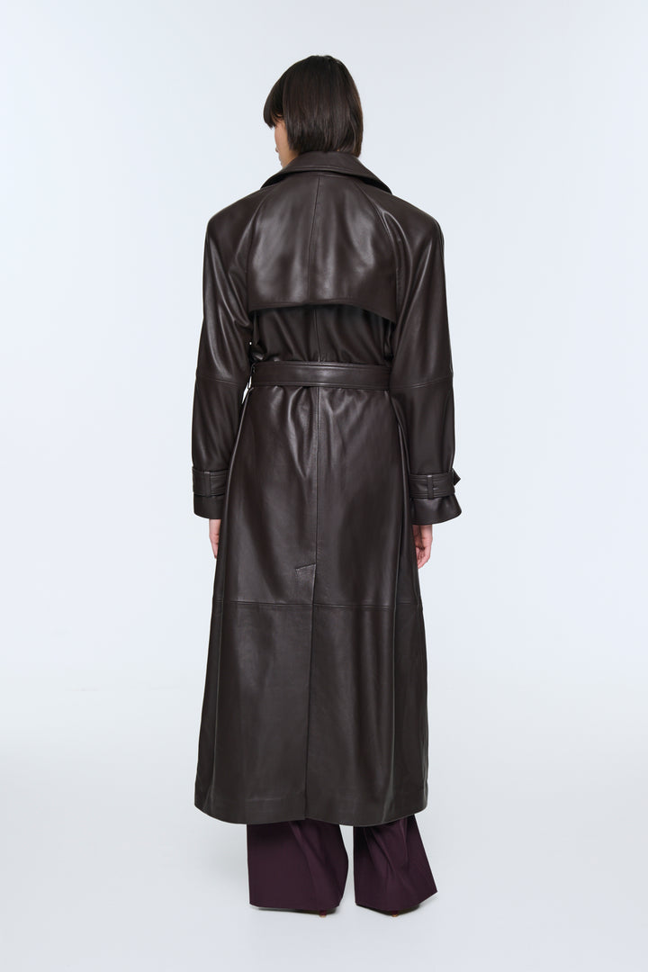 Corrin Leather Trench Coat