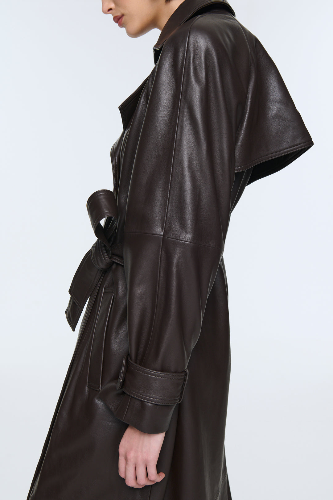 Corrin Leather Trench Coat