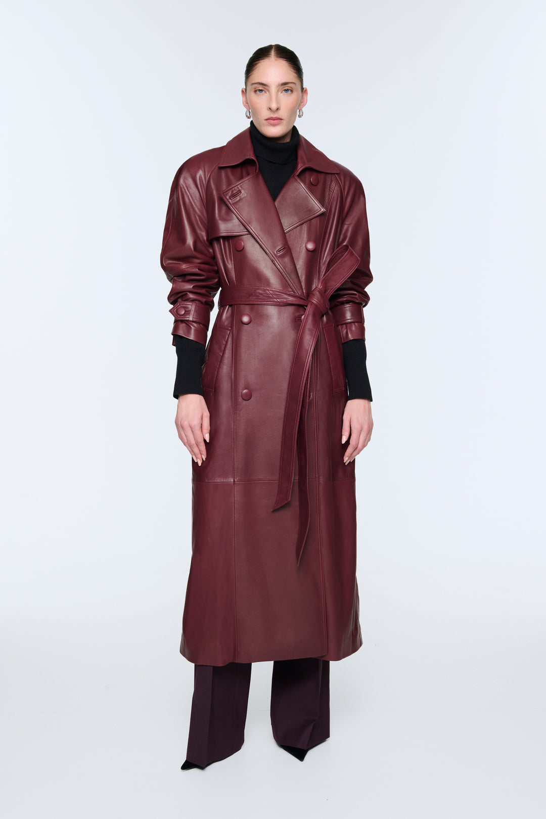 Corrin Leather Trench Coat