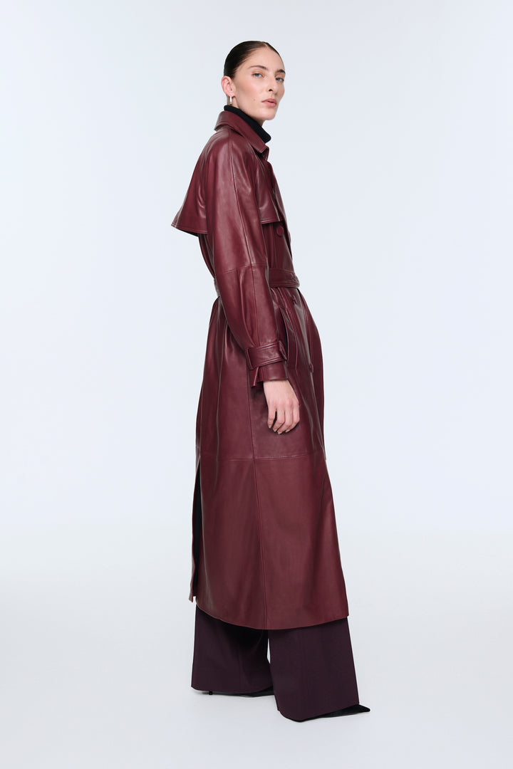 Corrin Leather Trench Coat