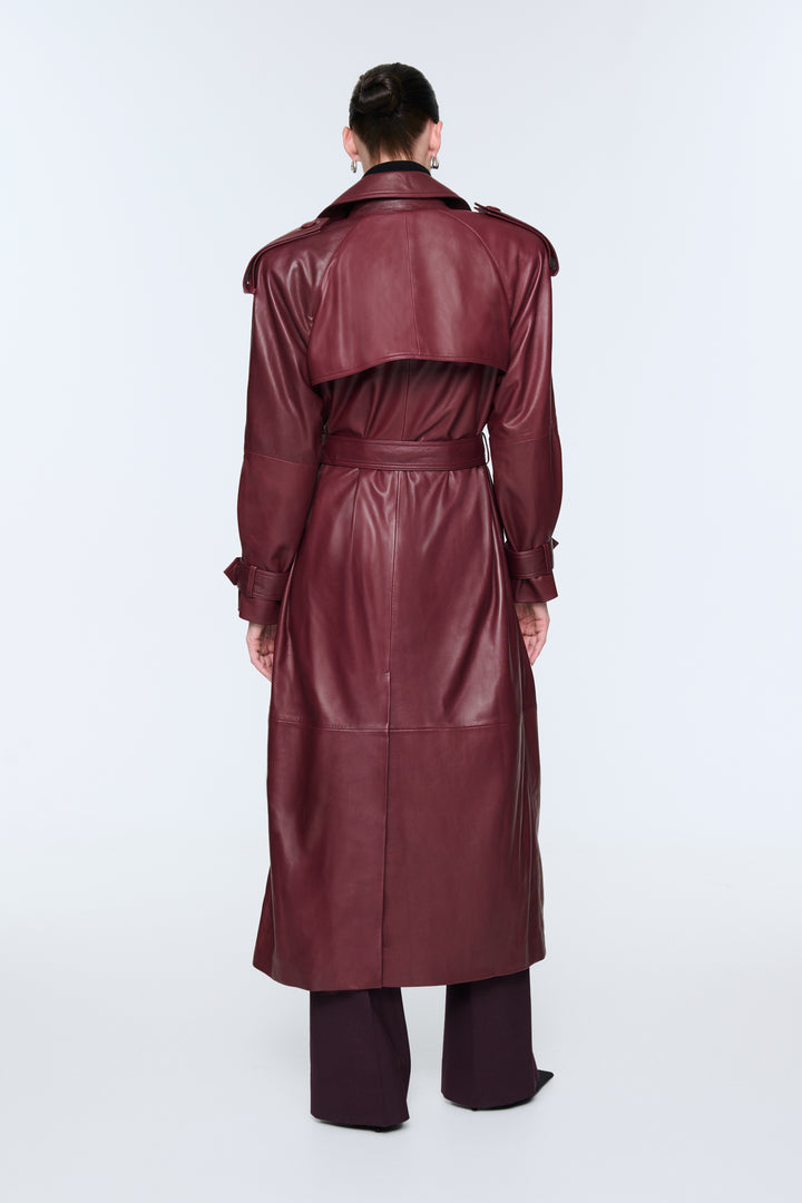 Corrin Leather Trench Coat