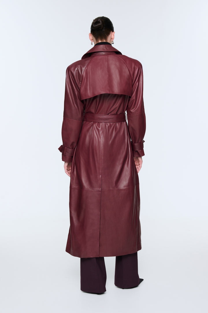 Corrin Leather Trench Coat