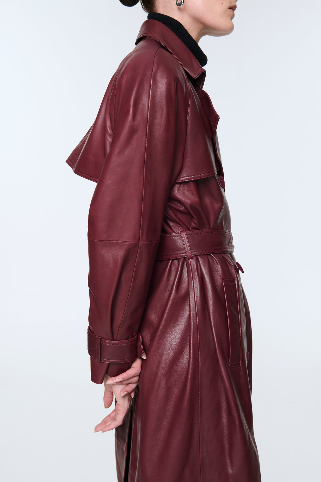 Corrin Leather Trench Coat