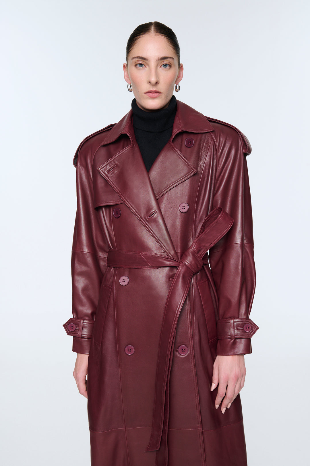 Corrin Leather Trench Coat