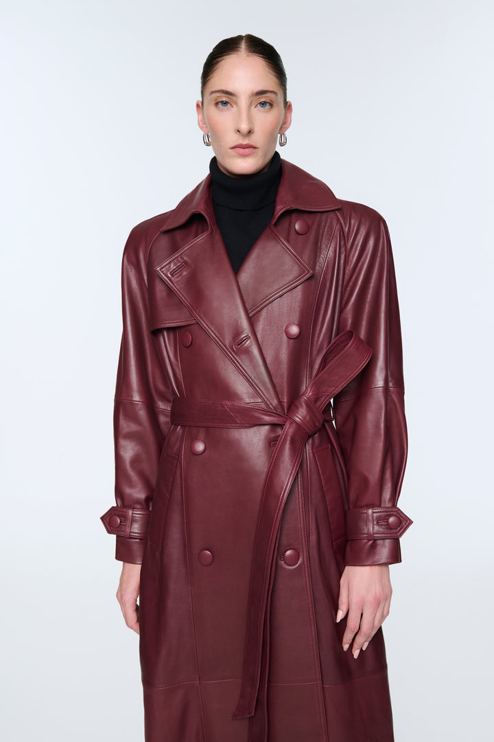 Corrin Leather Trench Coat