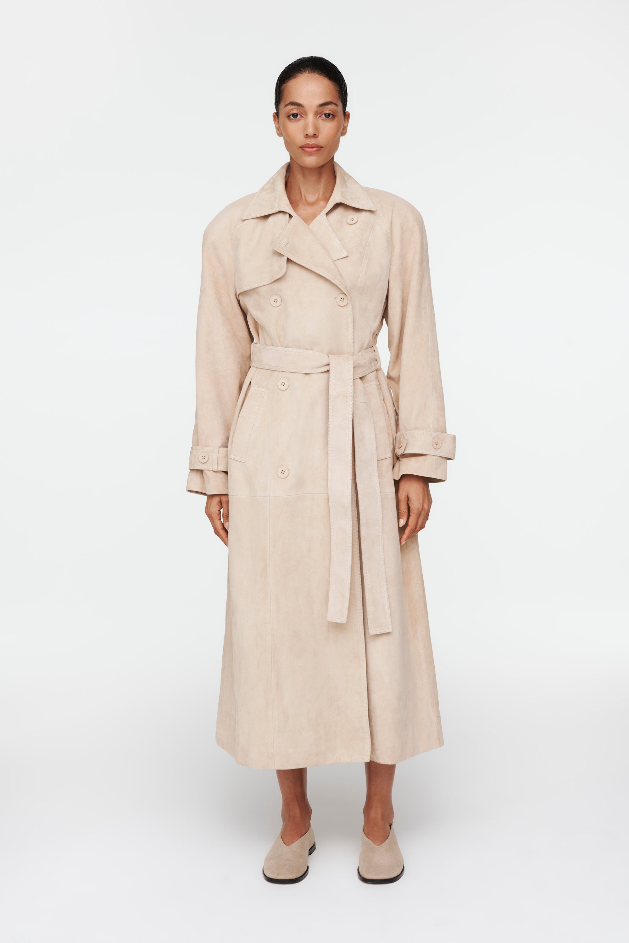 Corrin Suede Trench Coat