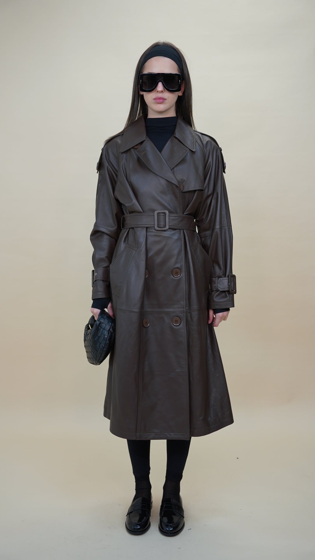 MILLIE LEATHER TRENCH