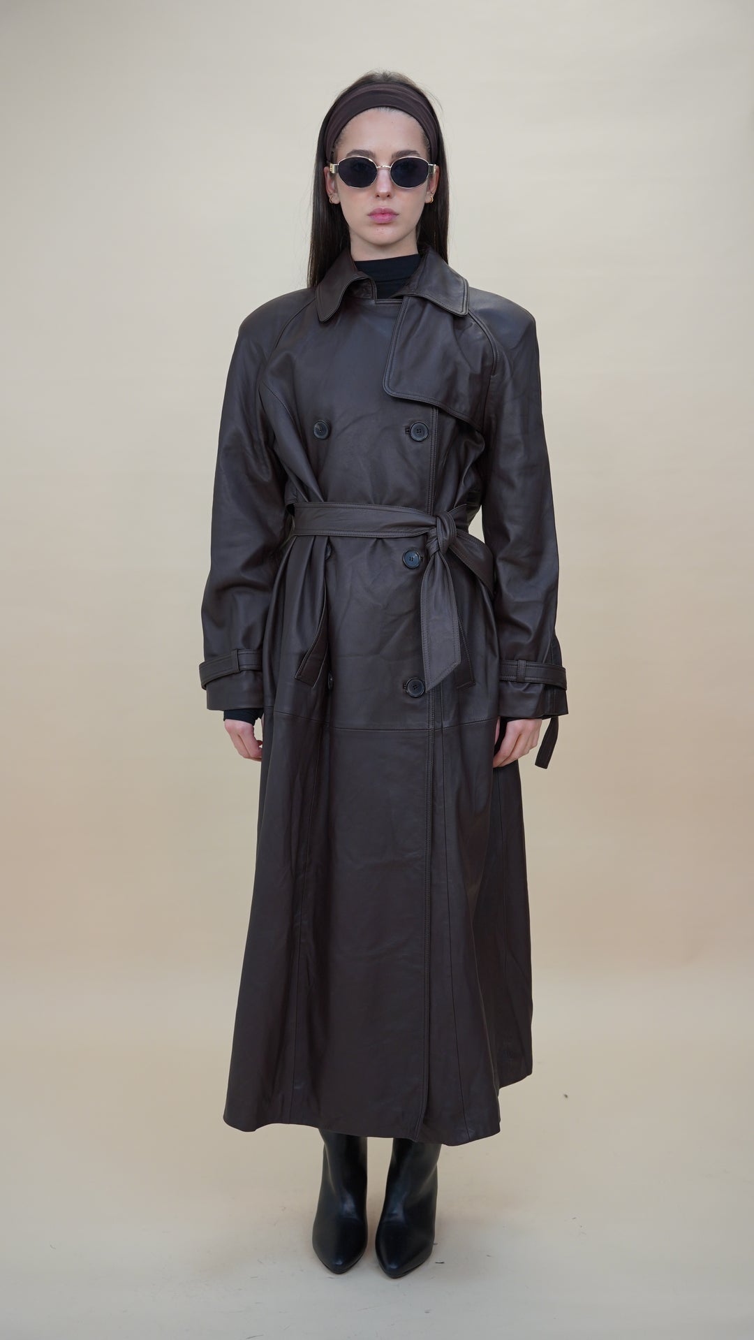 CORRIN LEATHER TRENCH