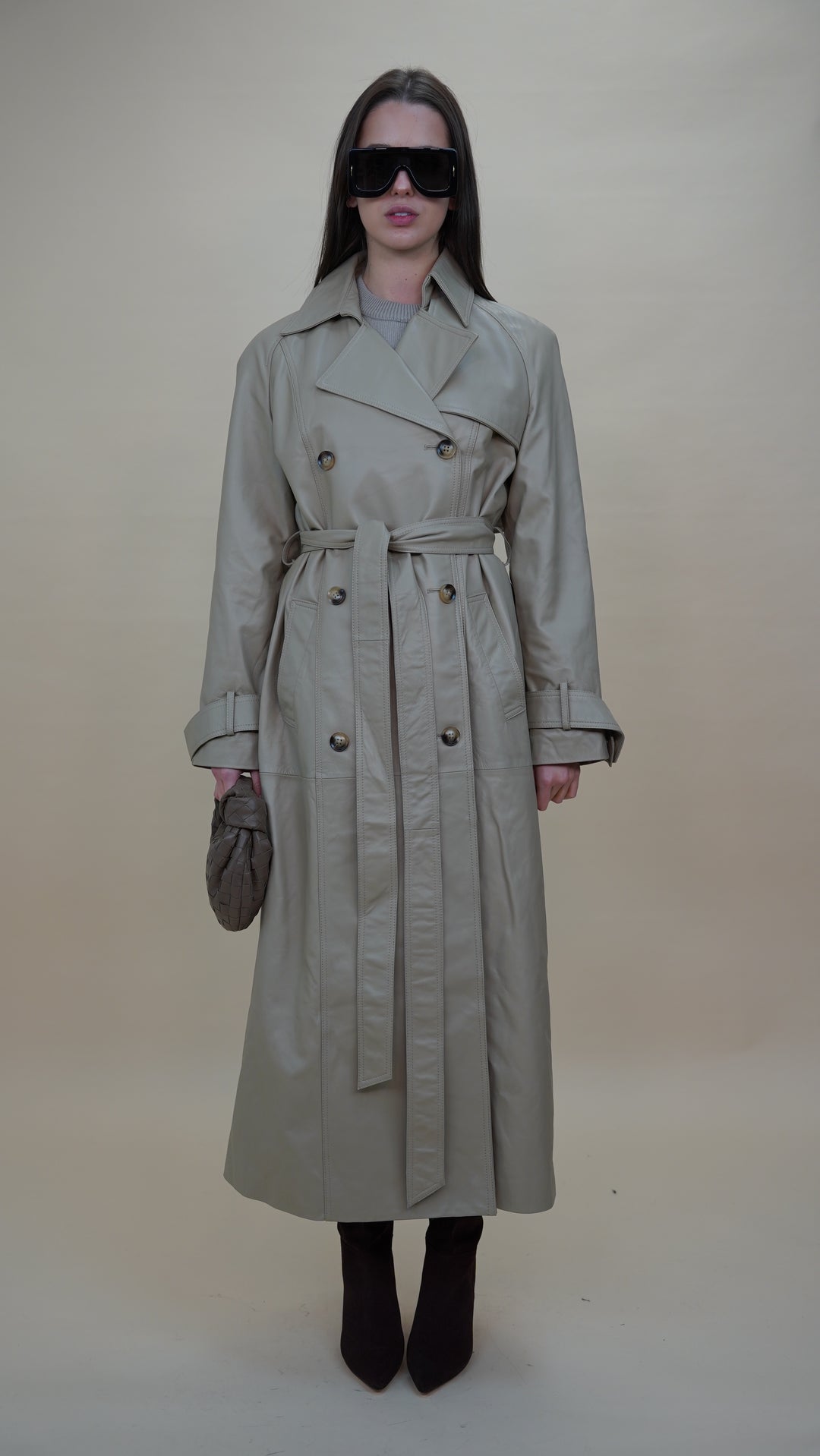 CORRIN LEATHER TRENCH