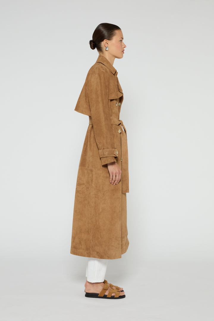 Corrin Suede Trench Coat