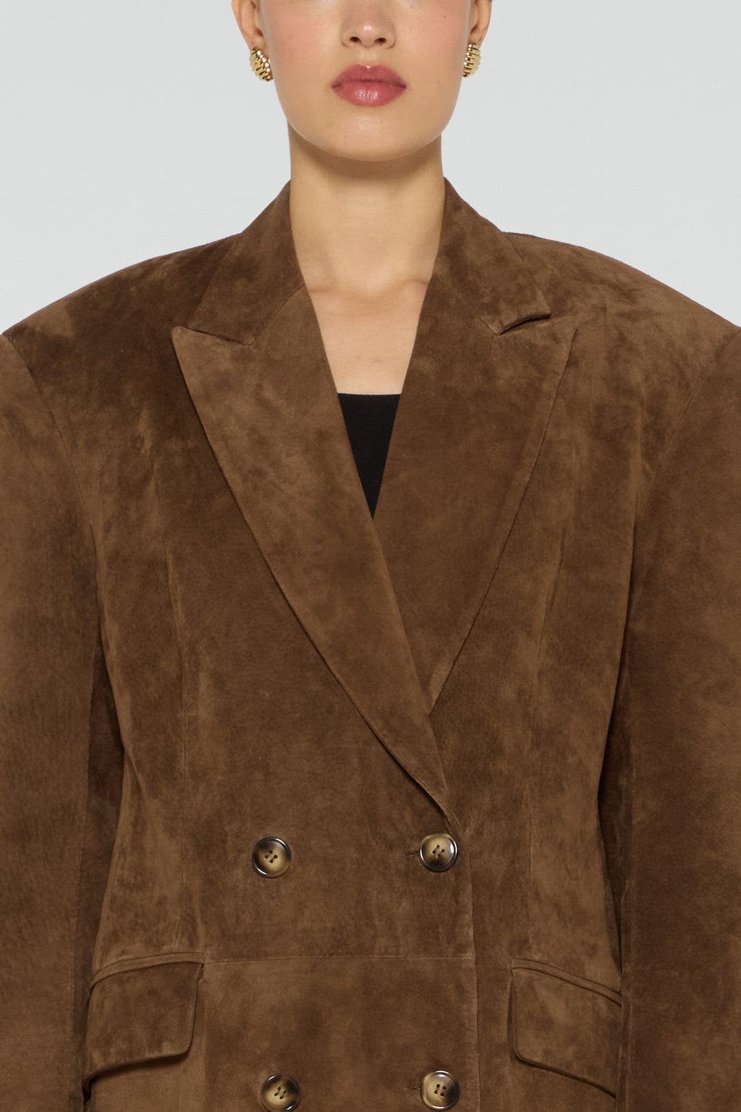 Aggie Suede Leather Coat