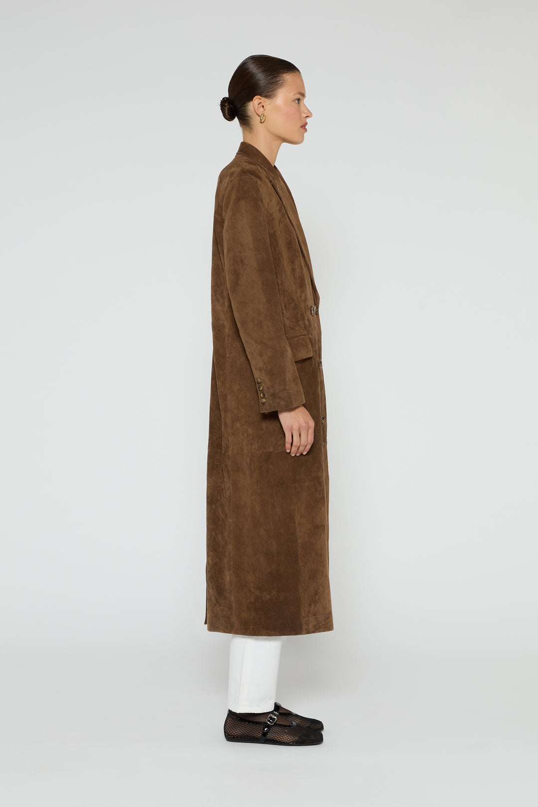 Aggie Suede Leather Coat