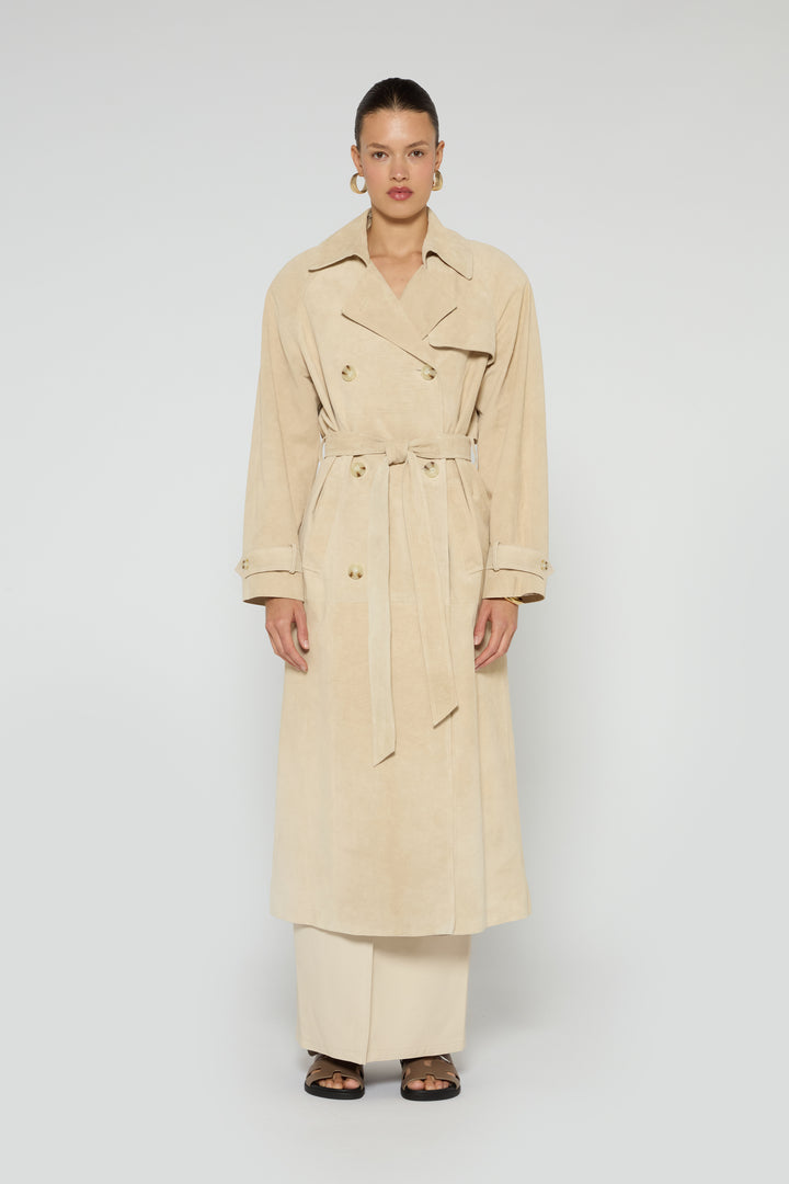 Corrin Suede Trench Coat