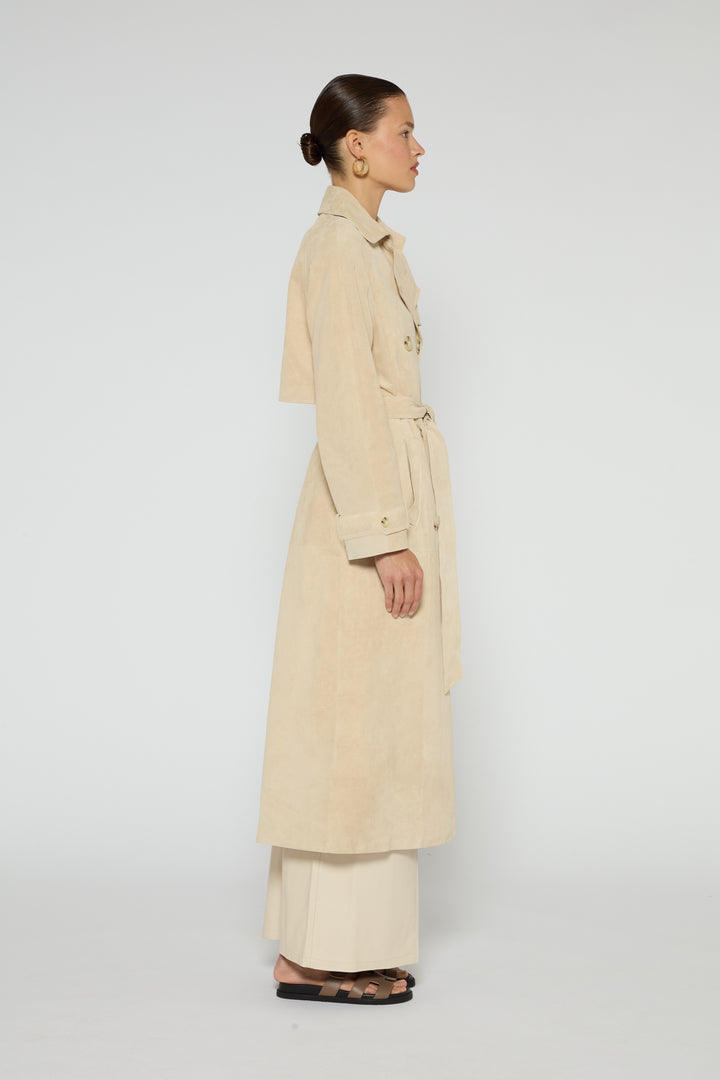 Corrin Suede Trench Coat