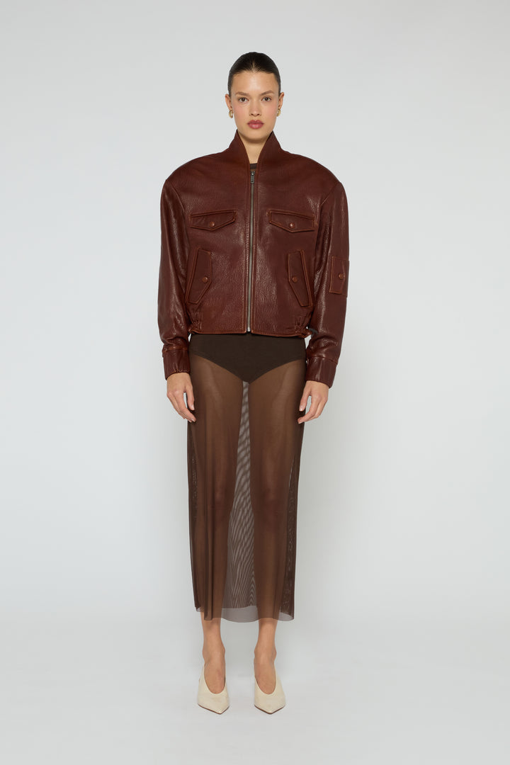 Frankie Leather Bomber