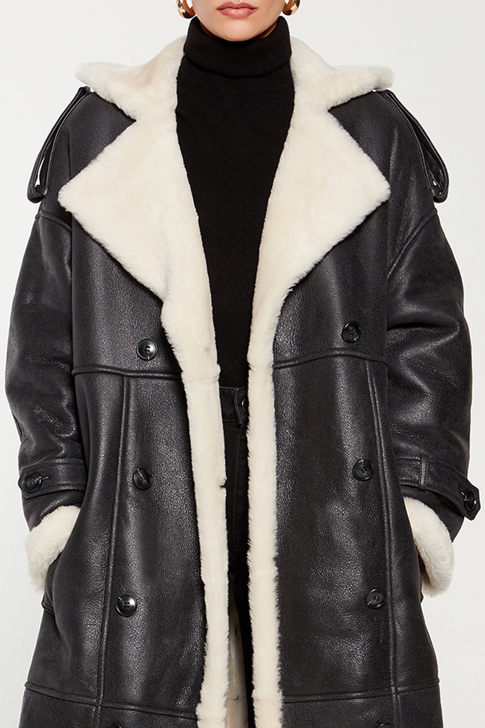 Faux shearling hotsell maxi coat