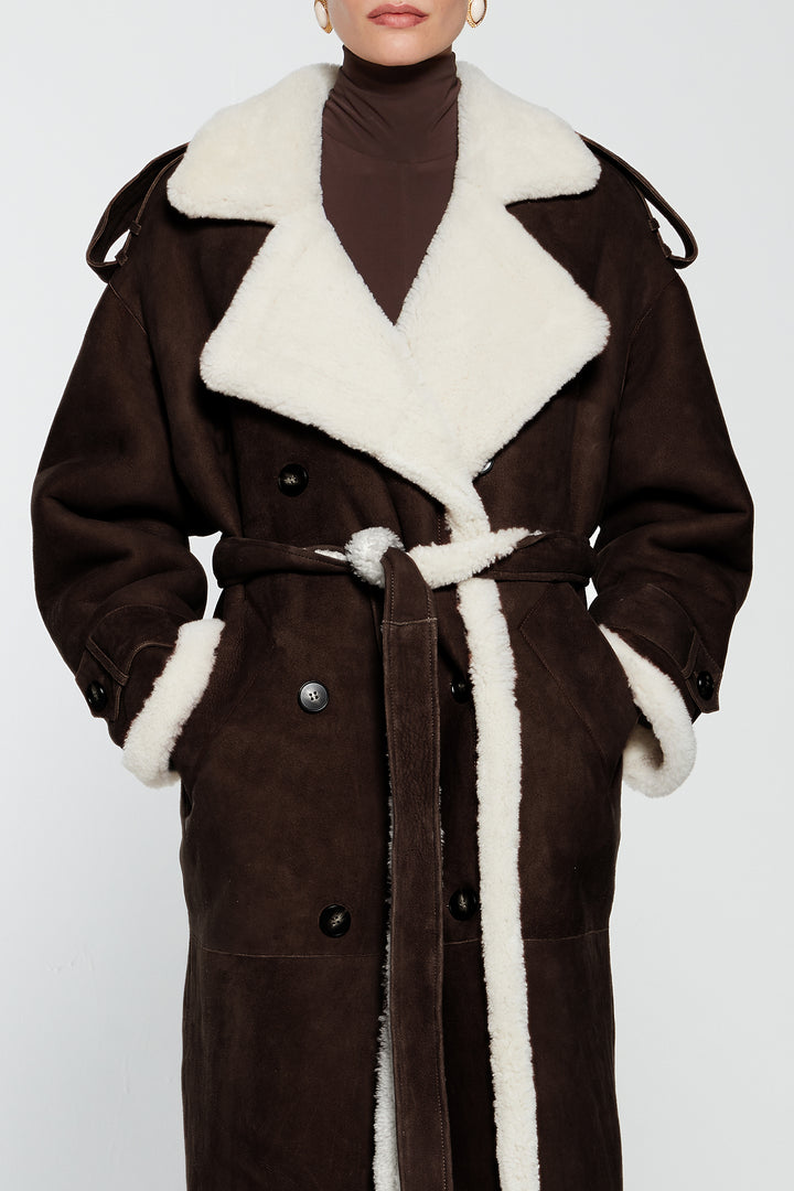 Maeve Shearling Maxi Coat