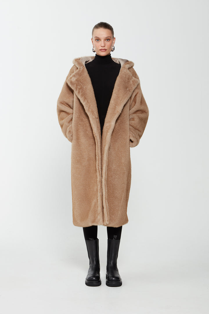 Maxim Faux Hooded Coat