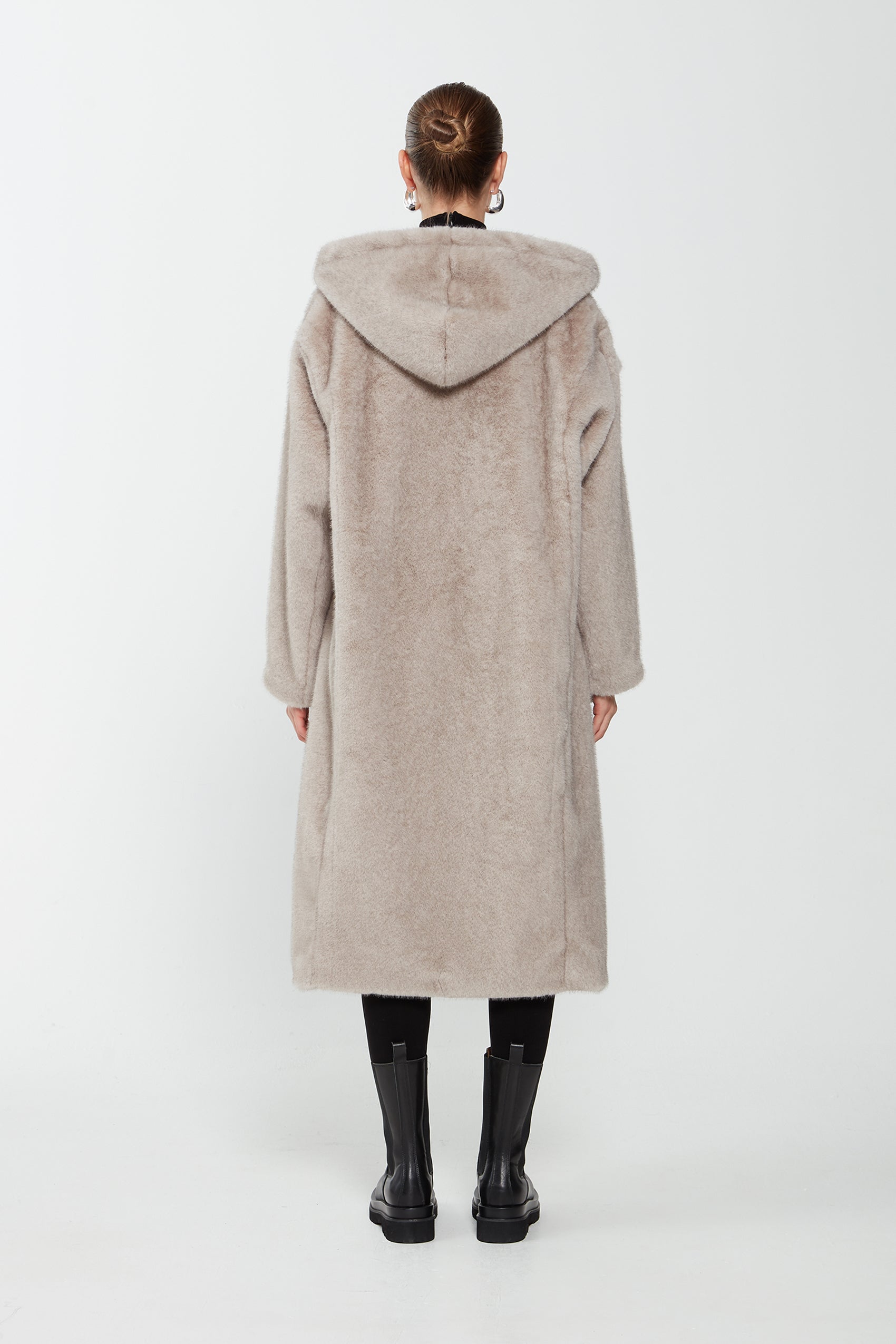 Faux shop hooded coat