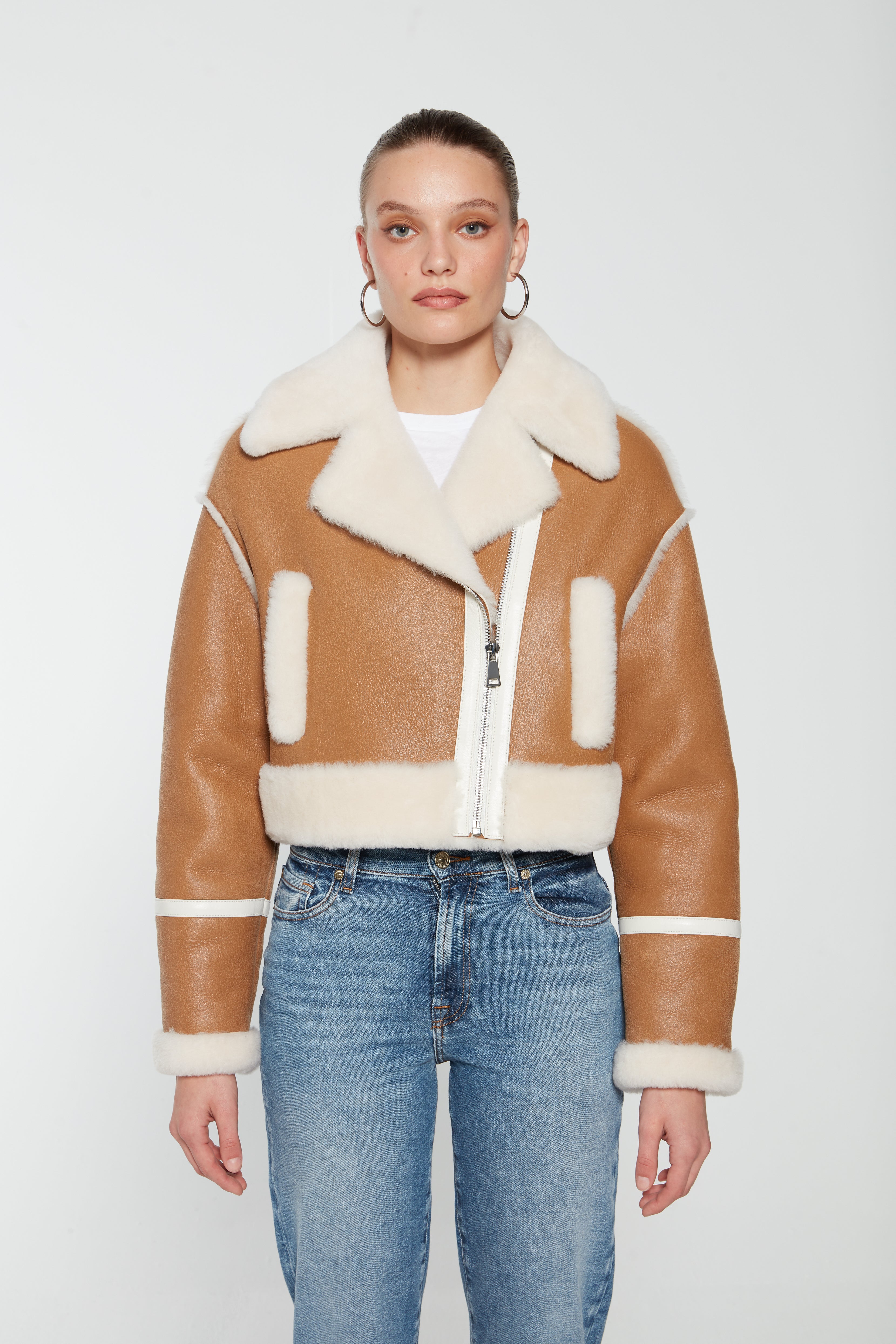 Cheap hot sale shearling jacket