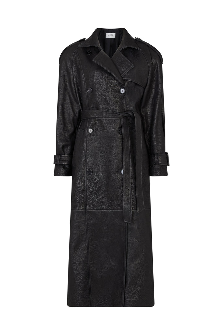 Everly Leather Trench Coat