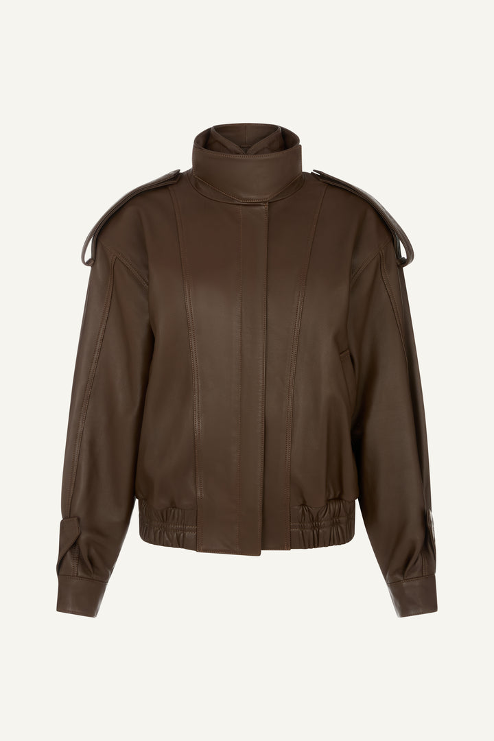Fiona Leather Bomber