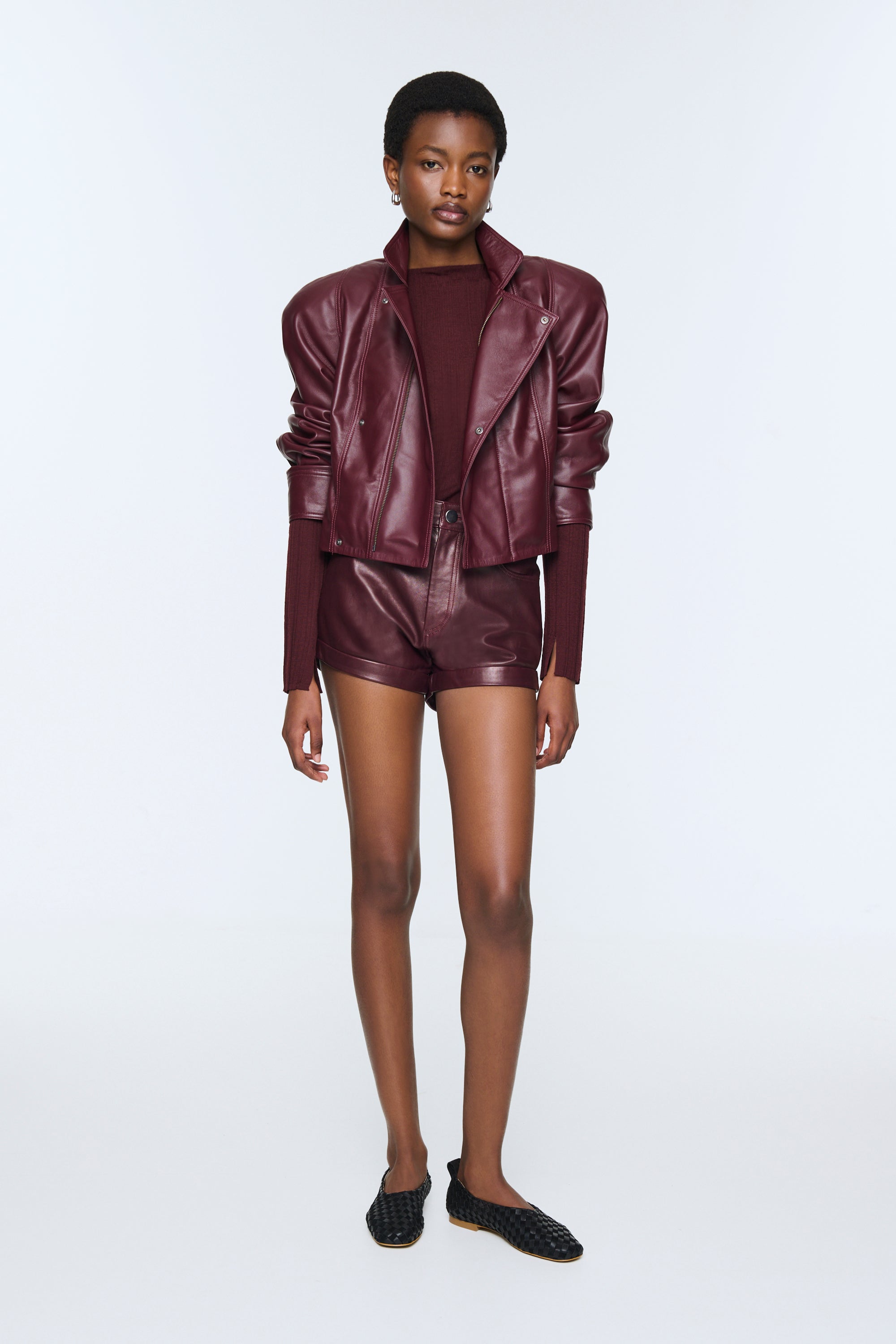 Elena Leather Shorts DUCIE