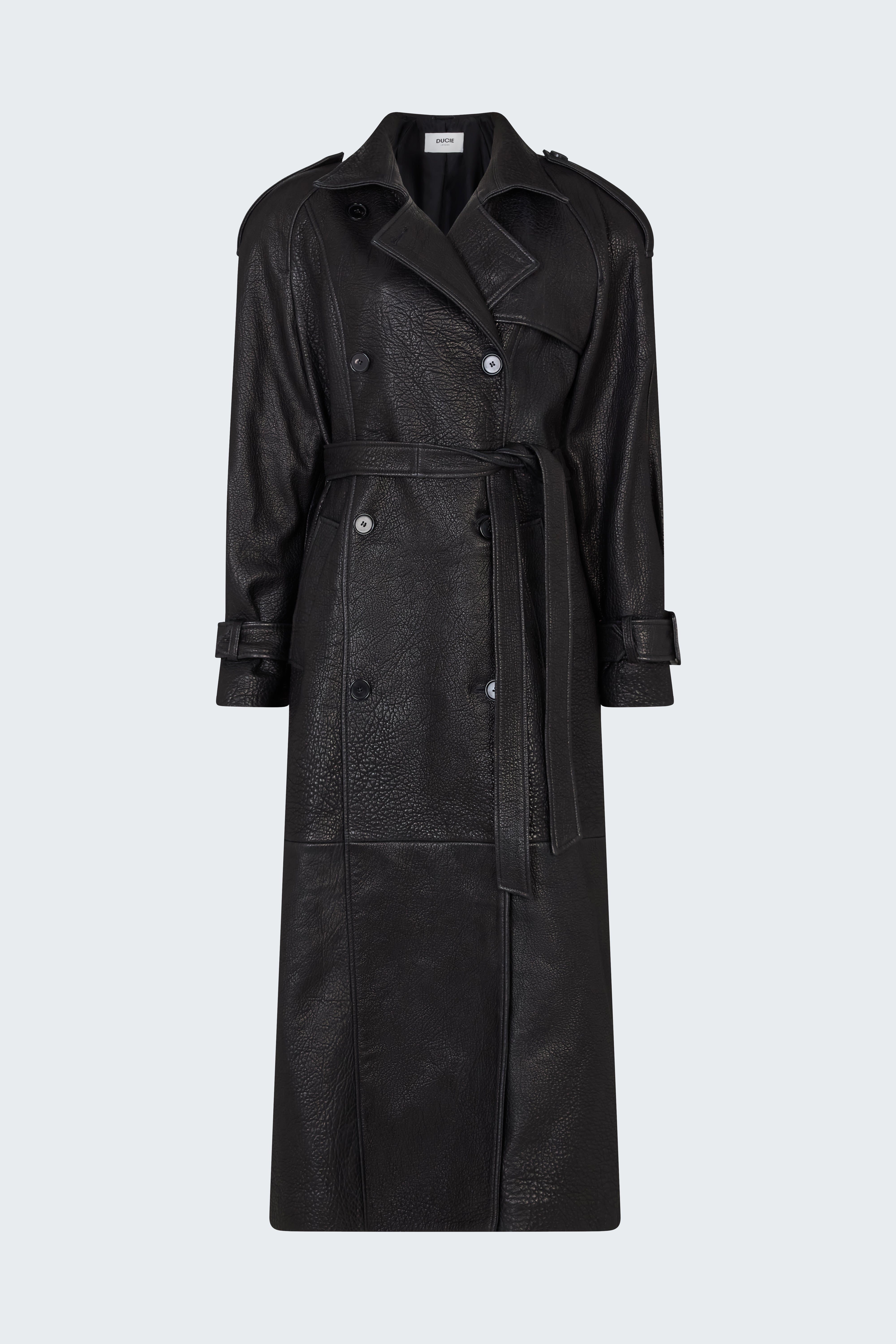 Everly Leather Trench Coat
