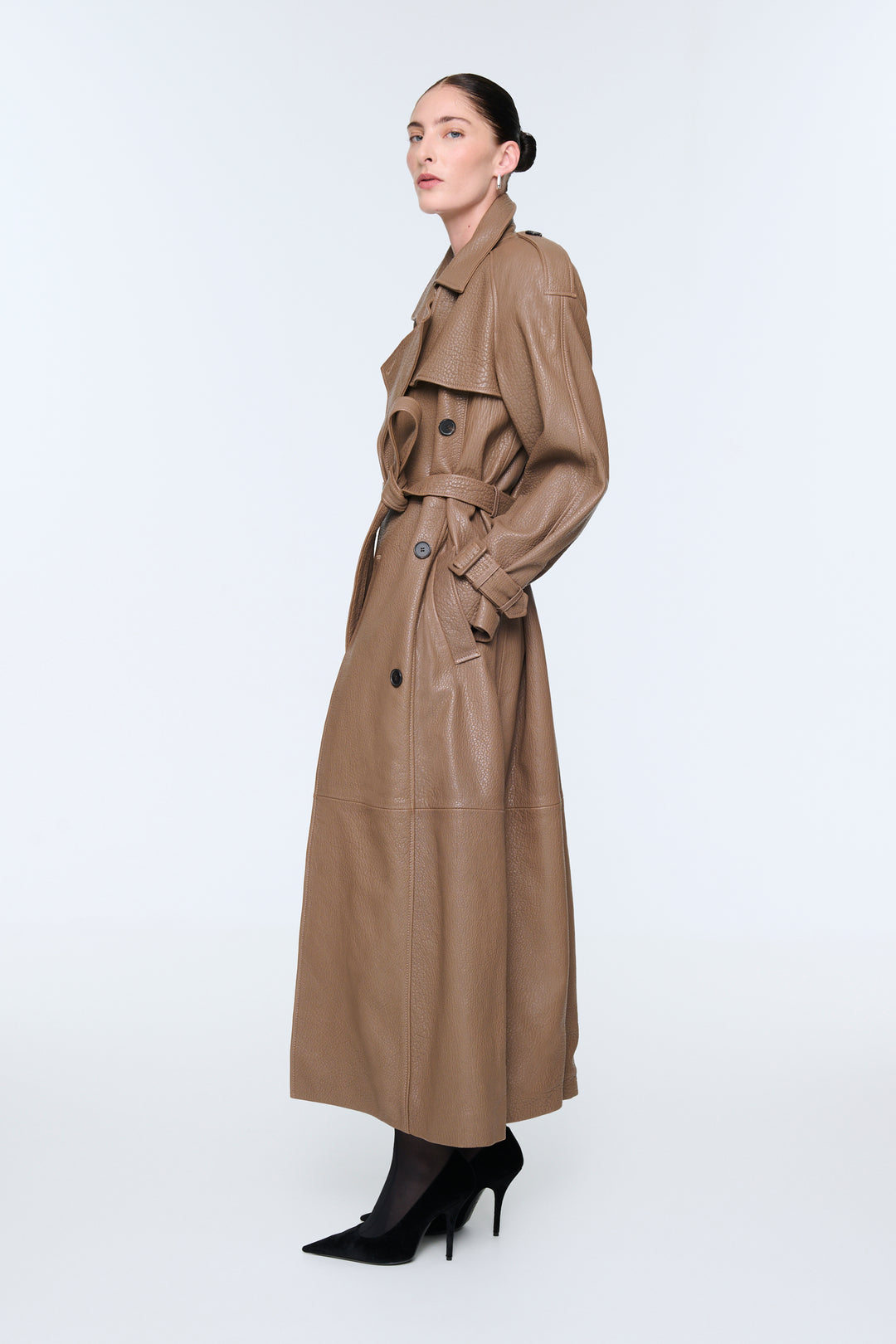 Everly Leather Trench Coat