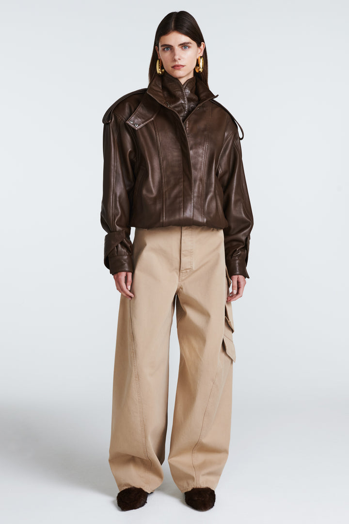 Fiona Leather Bomber