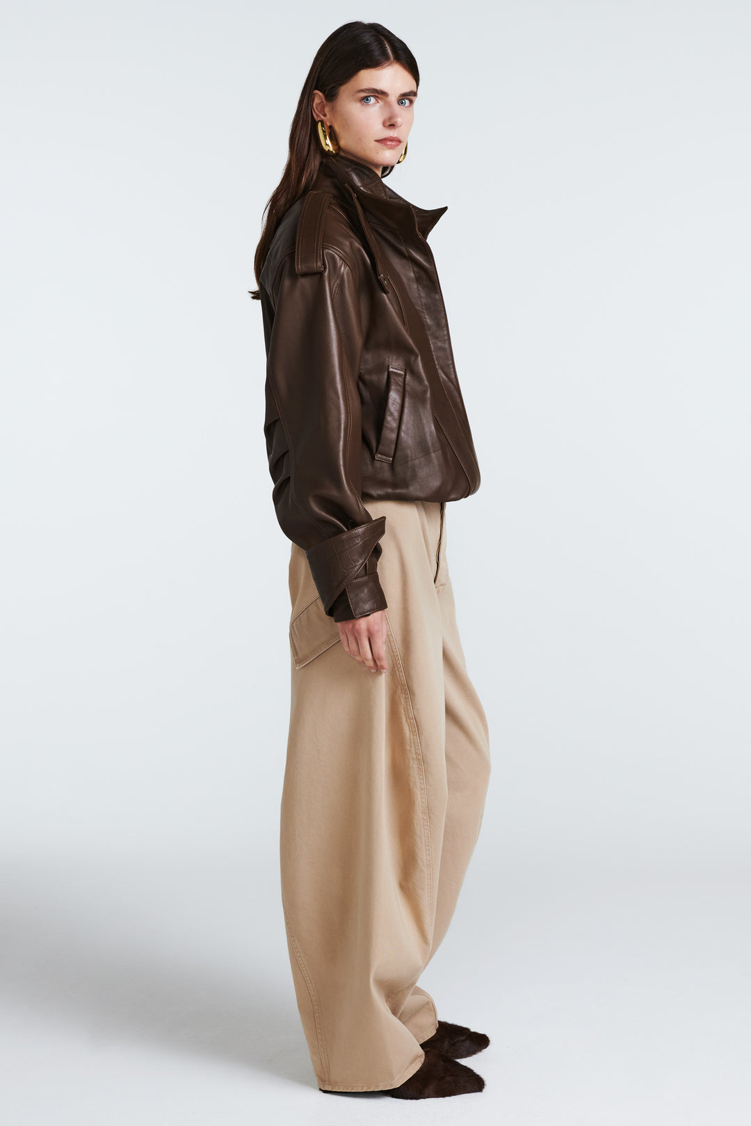 Fiona Leather Bomber