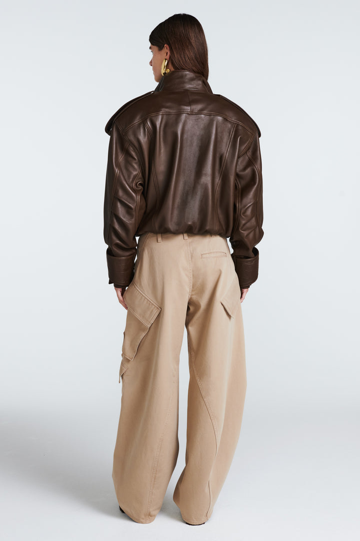 Fiona Leather Bomber