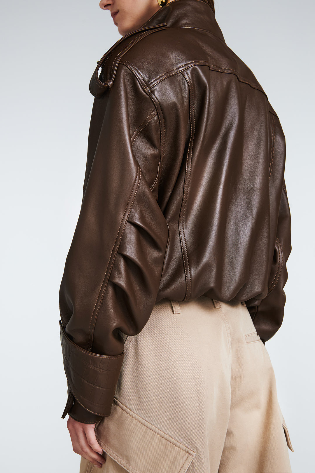 Fiona Leather Bomber