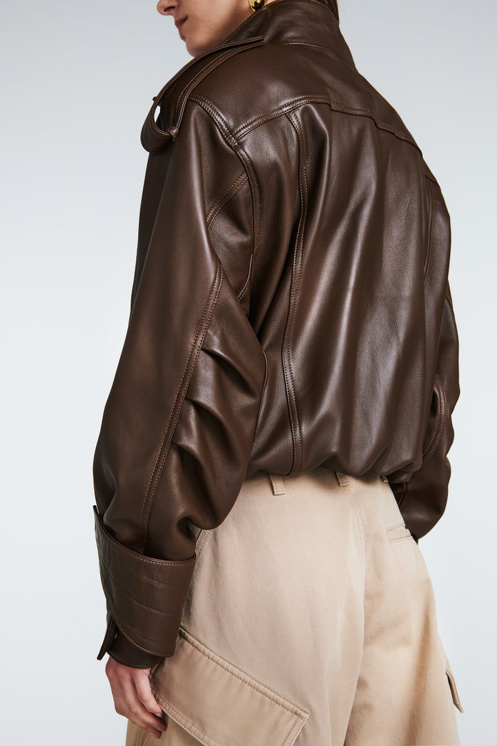 Fiona Leather Bomber