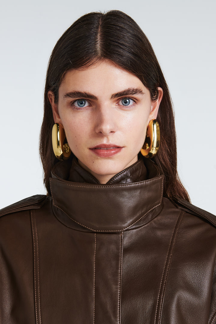 Fiona Leather Bomber
