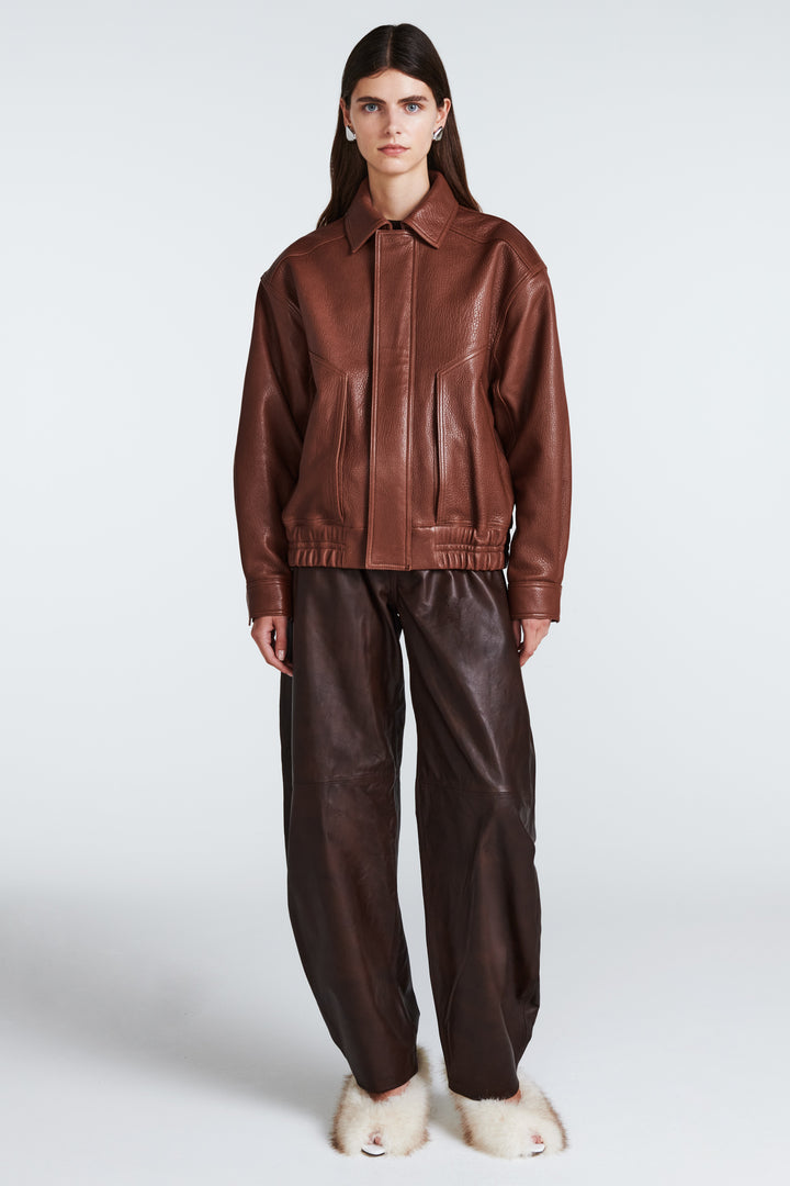 Florence Leather Bomber