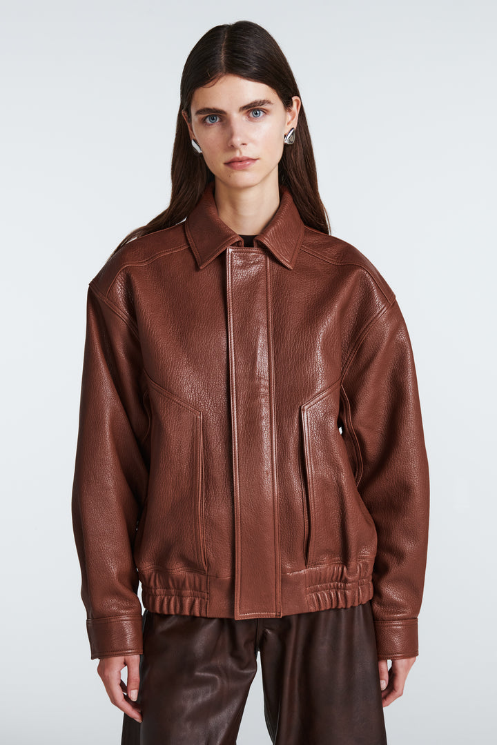 Florence Leather Bomber