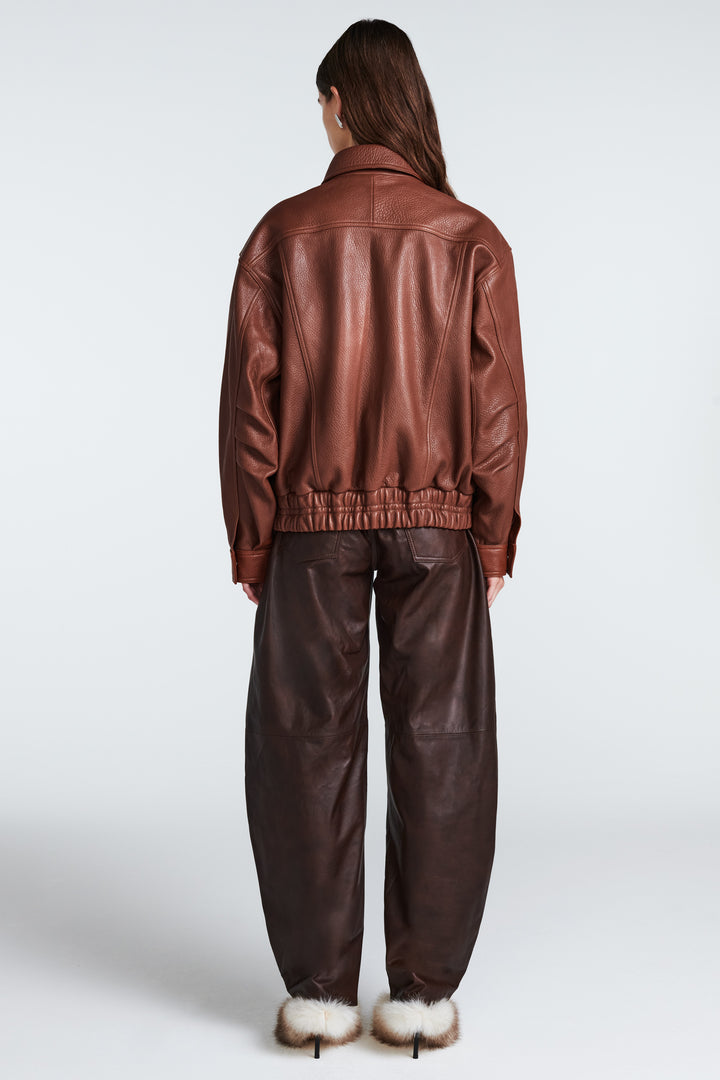 Florence Leather Bomber