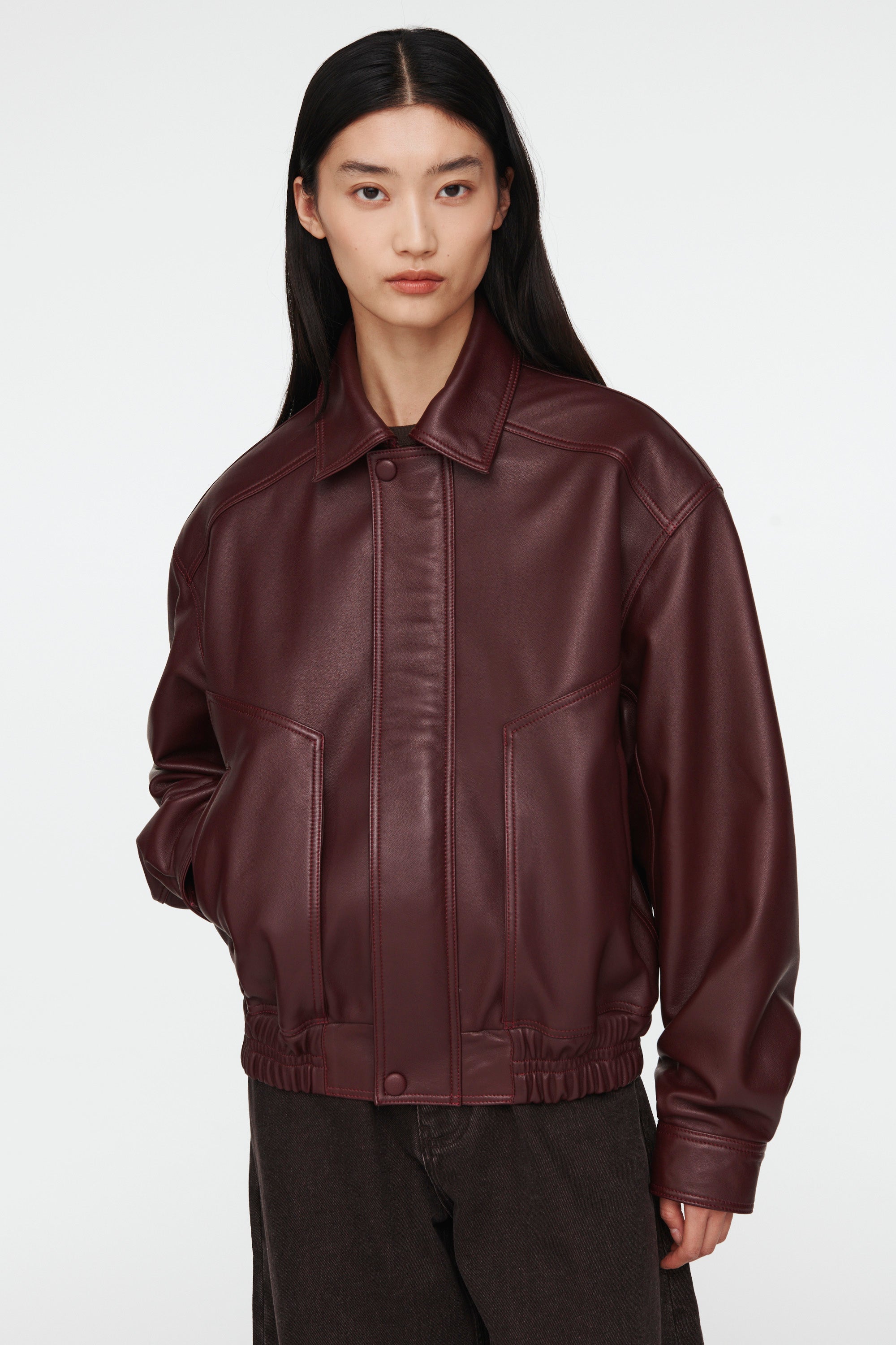 Florence Leather Bomber