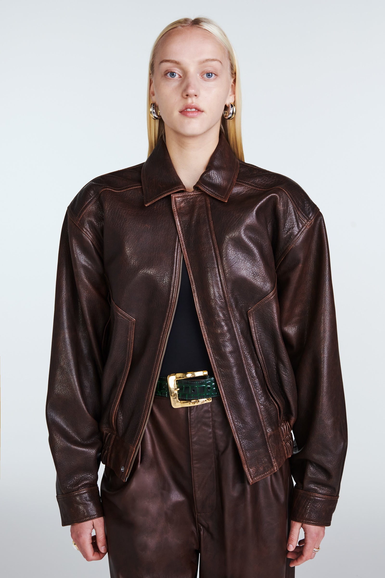 Florence Leather Bomber