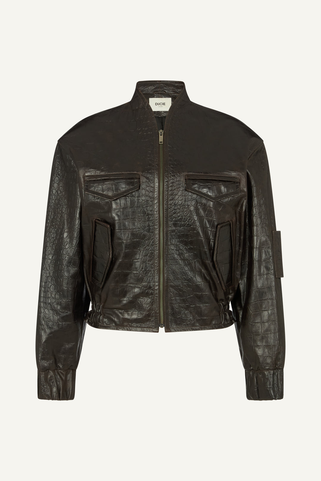 Frankie Croc Leather Bomber