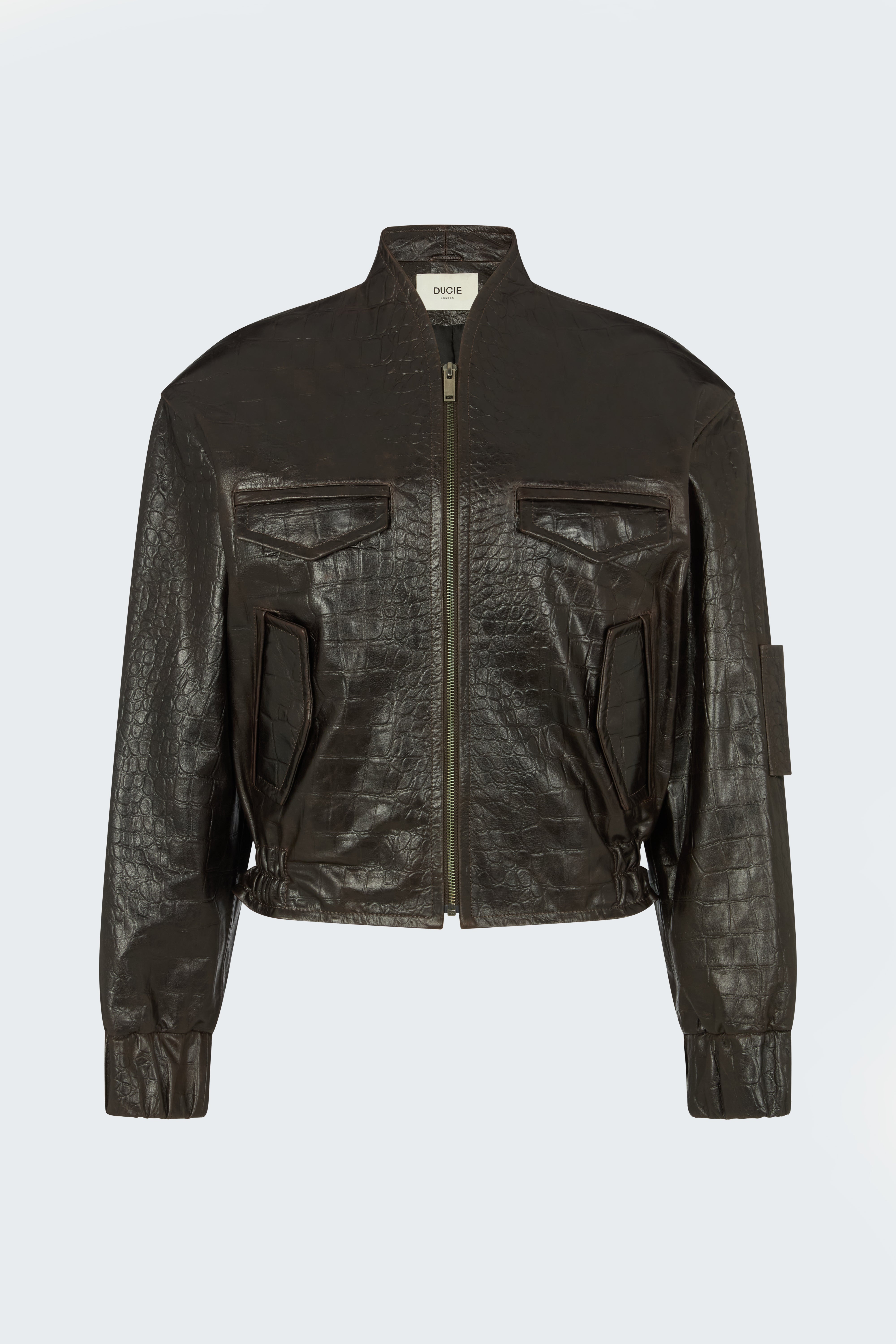 Frankie Croc Leather Bomber
