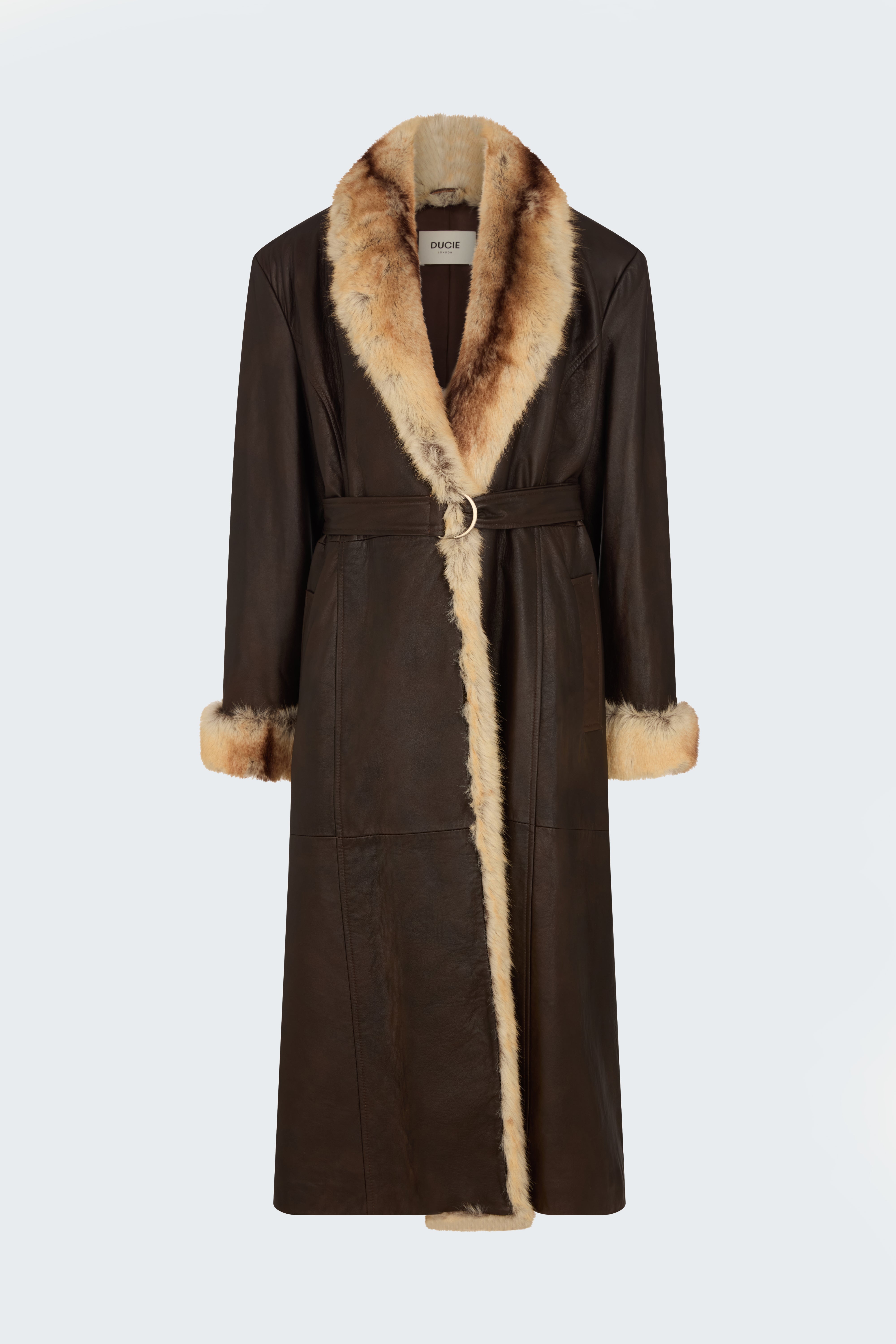 Freya Leather and Faux Fur Coat