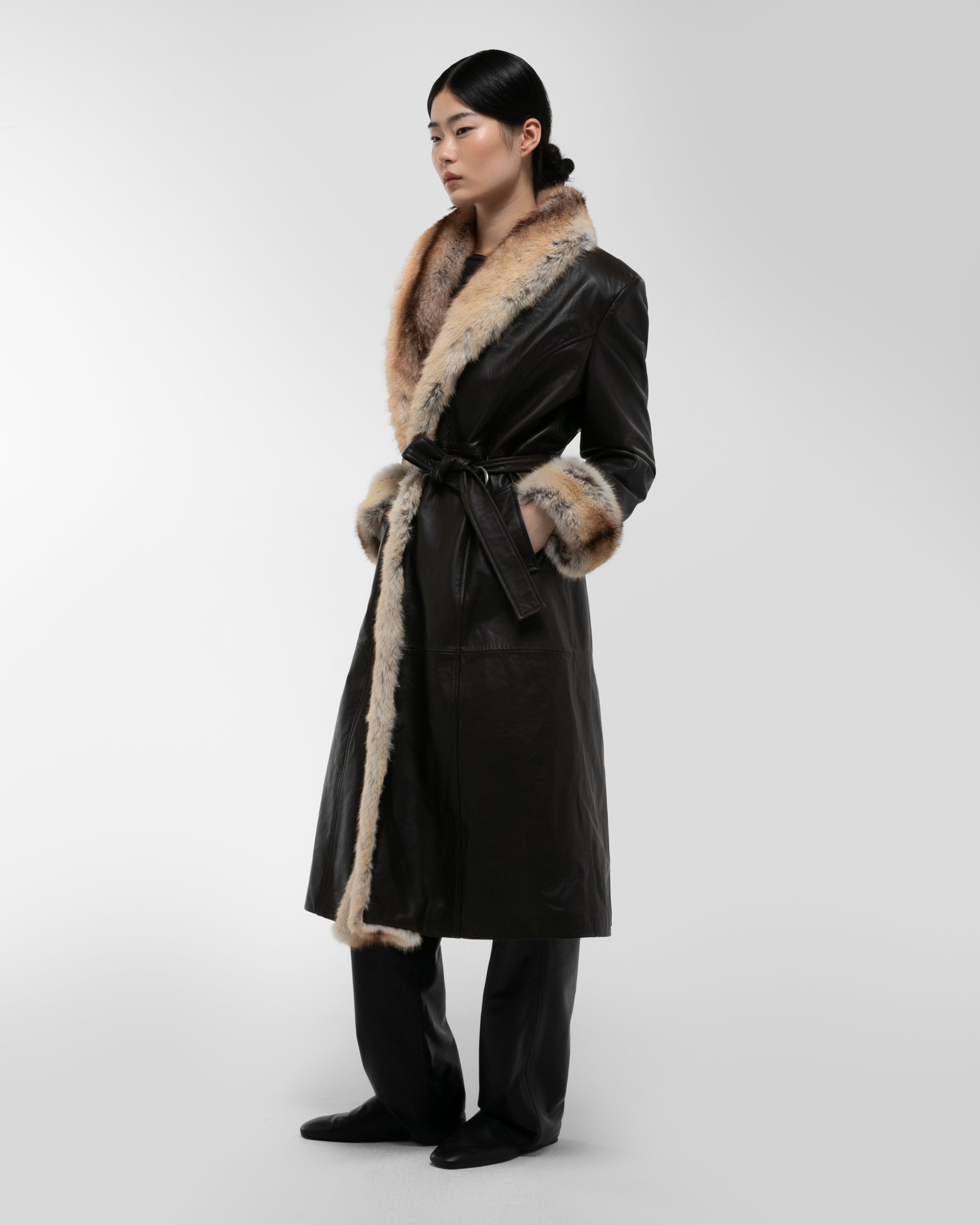 Freya Leather and Fur Coat