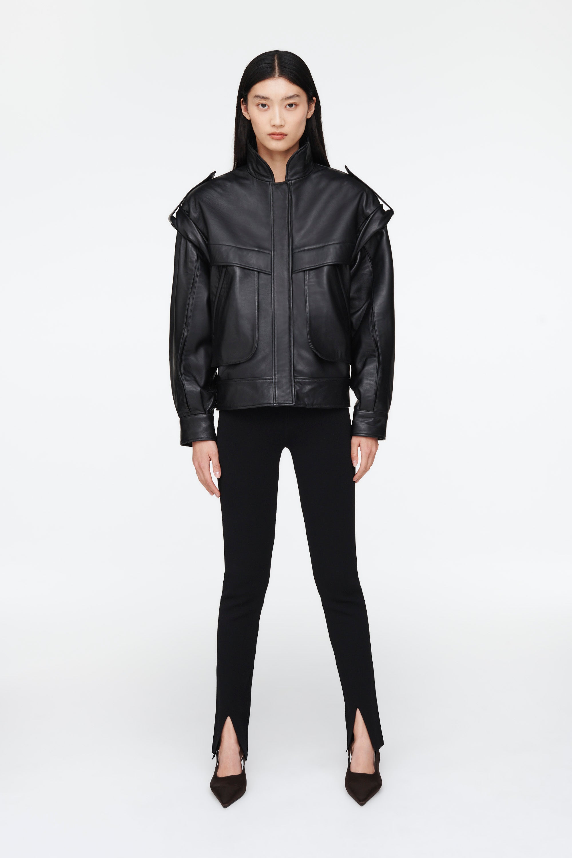 Frida Leather Bomber