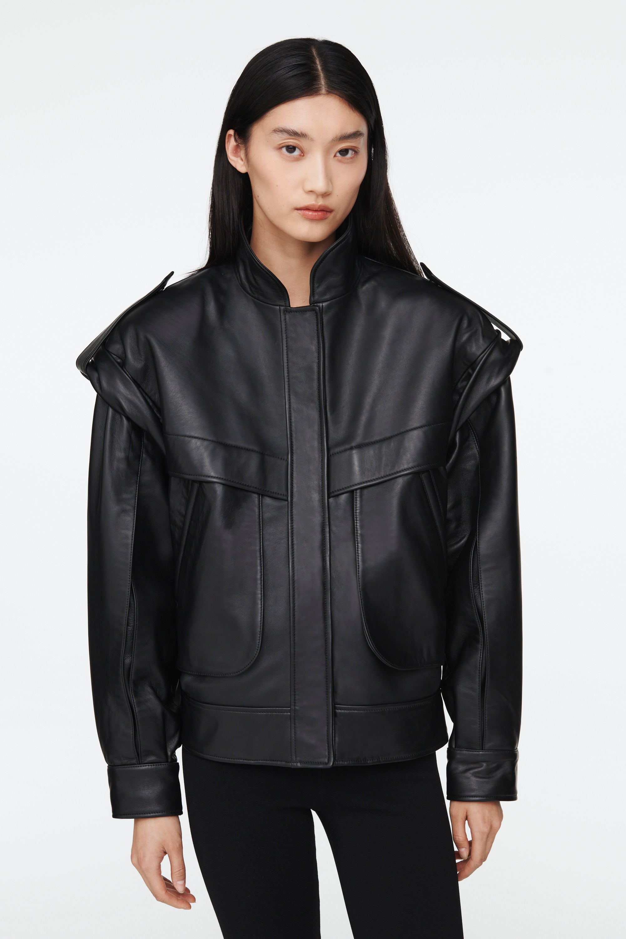 Frida Leather Bomber